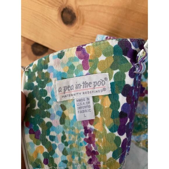 A Pea in the Pod maternity multicolored summer mini dress with adjustable straps - Picture 8 of 8